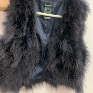 Navy Blue Feather Vest